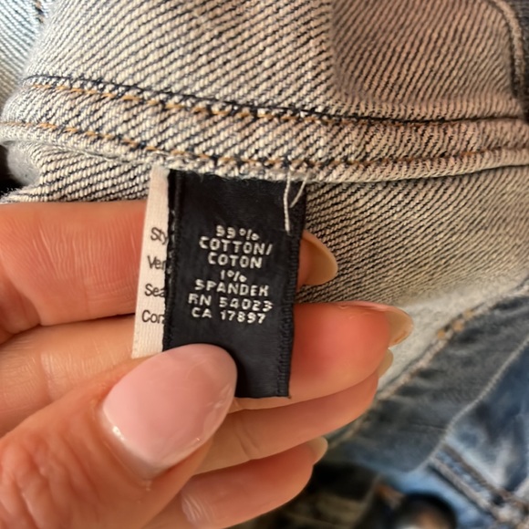 Banana Republic Jean Jacket Cropped 3/4 Length Sleeve Denim, Size 0 - Picture 8 of 9